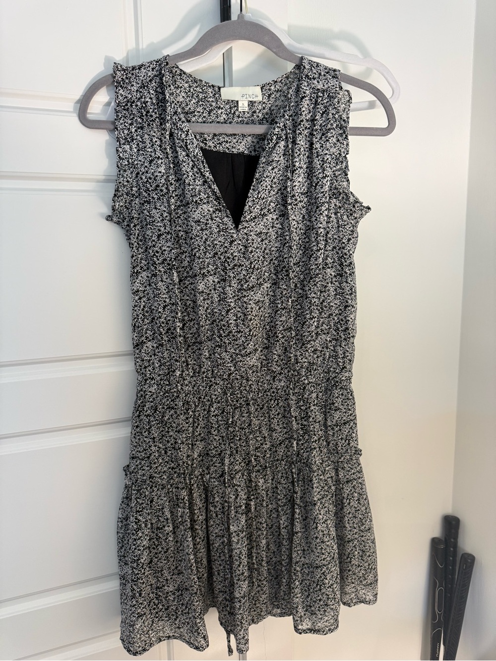 Pinch black and white floral mini dress
